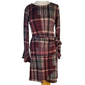 NWT Cato 22/24 Plaid Long Sleeve Dress
